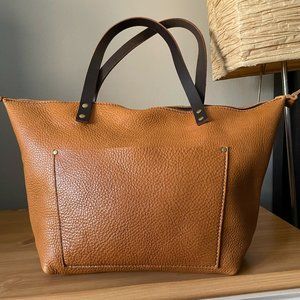 Portland Leather Goods DUNE Pebbled Leather Large Zip Tote